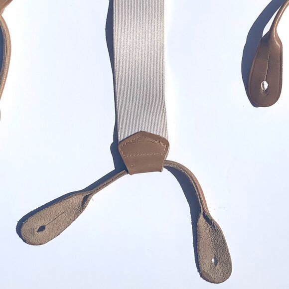 VTG Royal New York Oliver Stripe Suspenders Braces Red/Navy w/leather attachment - Picture 7 of 7